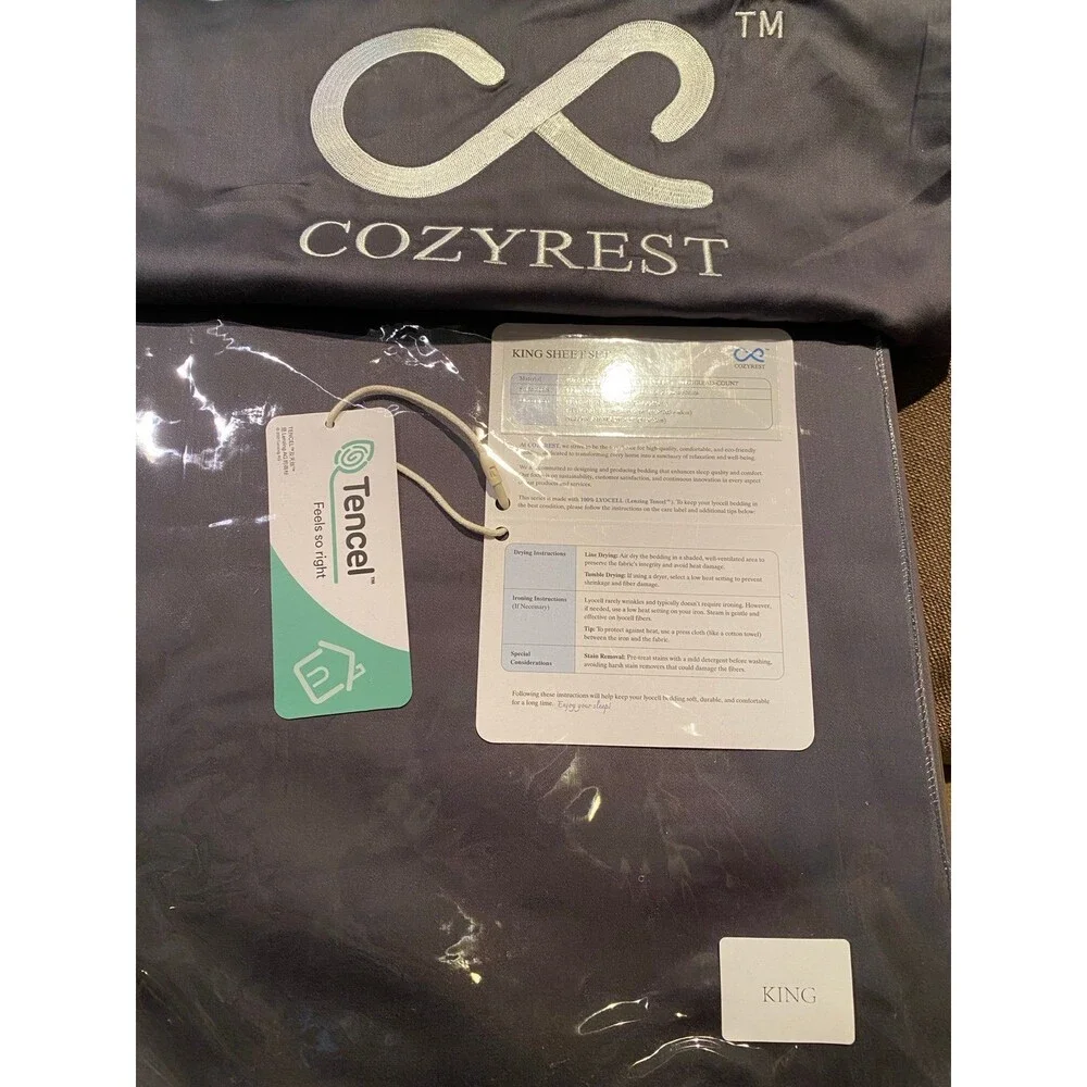 NWT COZYREST 100% Tencel Lyocell King Sheet Set Cooling & Breathable 4PC Luxury